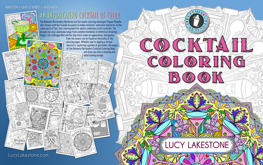 Bohemia Bartenders Cocktail Coloring Book - front and back cover