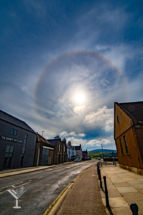 A sun halo over Kirkwall, Scotland.